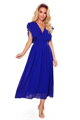 367-2 YANA Prabangi ilga mėlyna puošni suknelė