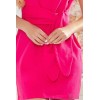 370-1 Rožinė suknelė trumpomis rankovėmis su dirželiu