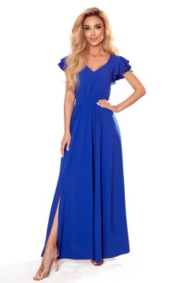 310-3 LIDIA Ilga mėlyna proginė suknelė