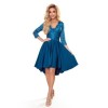 210-14 NICOLLE - Puošni elegantiška jūros mėlynumo suknelė