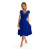 381-3 LINDA - šifoninė suknelė su nėriniuota iškirpte - karališkos mėlynos spalvos