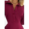 286-5 SANDY Platėjanti marškinių suknelė - bordo spalvos