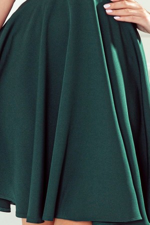 393-1 ROSALIA Žalia suknelė su iškirpte ir surišimu ties pečiais