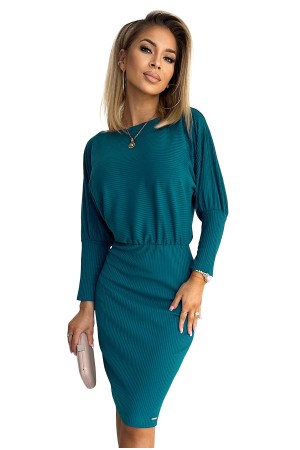 399-1 LARA Elegantiška jūros spalvos suknelė