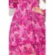 410-3 MONICA Rožinė gėlėta šifoninė suknelė