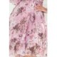 410-1 MONICA Rožinė gėlėta šifoninė suknelė