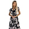 434-1 LISA Prabangi ilga gėlėta plisuota suknelė