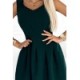 446-1 Flared dress with lace in the neckline - green