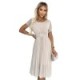 465-2 MIA Plisuota midi suknelė su plačiu diržu - smėlio spalvos