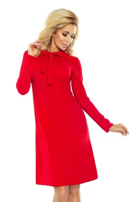 158-2 Raudona trapecijos formos suknelė Numoco