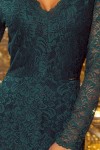 170-3 Nėriniuota elegantiška smaragdinė suknelė