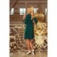 195-1 ALICE Smaragdinė suknelė puošniomis rankovėmis