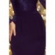 216-1 EMMA Elegantiška suknelė su nėriniais - Tamsiai mėlyna