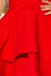 205-1 LAURA Suknelė su nėriniais - Ryški raudona