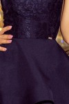 205-3 LAURA Suknelė su nėriniais - Tamsiai mėlyna