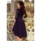 210-2 NICOLLE - Tamsiai mėlyna gipiūrinė suknelė