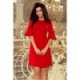 217-1 Varpelio formos suknelė plasdančiomis rankovėmis - Raudona