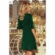 217-2 NEVA Varpelio formos suknelė plasdančiomis rankovėmis - Tamsiai žalia