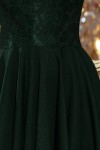 210-3 NICOLLE - Tamsiai žalia gipiūrinė suknelė