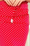 13-98 Patogi suknelė su kišenėmis - Raudona su taškeliais