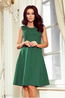 239-1 INEZ Trapecijos formos suknelė - Tamsiai žalia