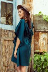 287-2 SOFIA Tamsiai žalia plazdanti suknelė