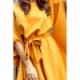 287-1 SOFIA Garstyčių spalvos plazdanti suknelė