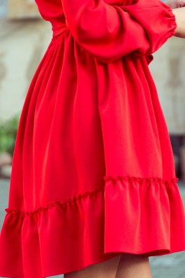 265-4 DAISY Raudona suknelė su raukinukais