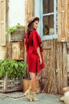287-3 SOFIA Raudona plazdanti suknelė