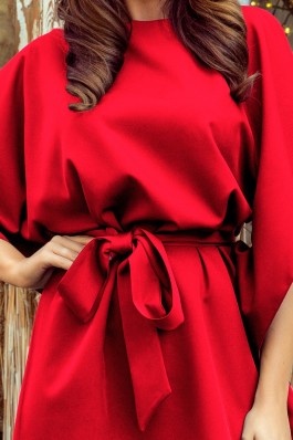 287-3 SOFIA Raudona plazdanti suknelė