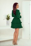 297-1 CAROLINE Žalia suknelė V formos iškirpte