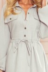 298-1 CLARA Marškinių tipo lino imitacijos suknelė
