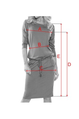 13-52 Šviesiai pilka laisvalaikio suknelė su kišenėmis Numoco