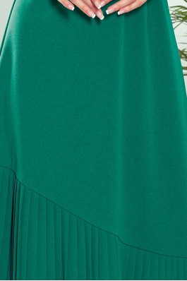 308-1 KARINE - Elegantiška asimetrinė žalia suknelė