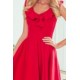 307-1 POLA Puošni raudona suknelė su klostėmis