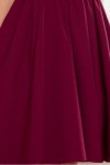 307-3 POLA Puošni bordo suknelė su klostėmis