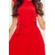 311-1 LILA Nuostabi raudona plisuota proginė suknelė