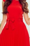 311-1 LILA Nuostabi raudona plisuota proginė suknelė