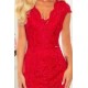 316-1 Elegantiška aukštos kokybės raudona nėriniuota suknelė