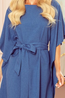 287-9 SOFIA Įspūdinga džinsinės spalvos suknelė