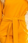 209-8 Garstyčių spalvos suknelė su dirželiu