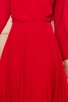 313-5 ISABELLE Raudona prabangi plisuota suknelė