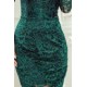 170-9 Žalia suknelė su nėriniais