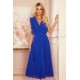 315-2 EMILY Prabangi plisuota mėlyna ilga suknelė