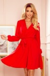 339-1 BINDY Elegantiška raudona plazdanti suknelė