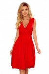 338-1 ELENA Elegantiška raudona suknelė su iškirpte