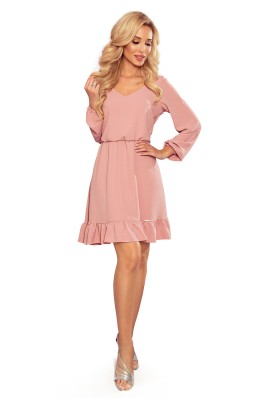 295-5 BAKARI Pastelinė rožinė aukštos kokybės suknelė