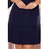 228-9 LUCY - pleated comfortable dress - Navy Blue