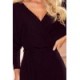 356-3 Elegantiška voko formos juoda suknelė su dirželiu
