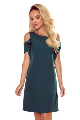 359-2 Romantiška tamsiai žalia suknelė